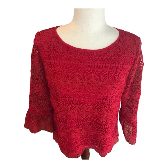 Talbots Floral Lace Top - Picture 7 of 12
